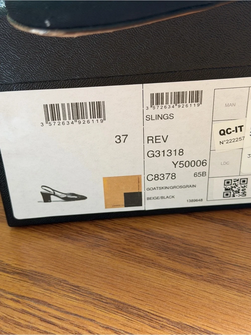 Chanel Slingbacks Beige and Black Size 37